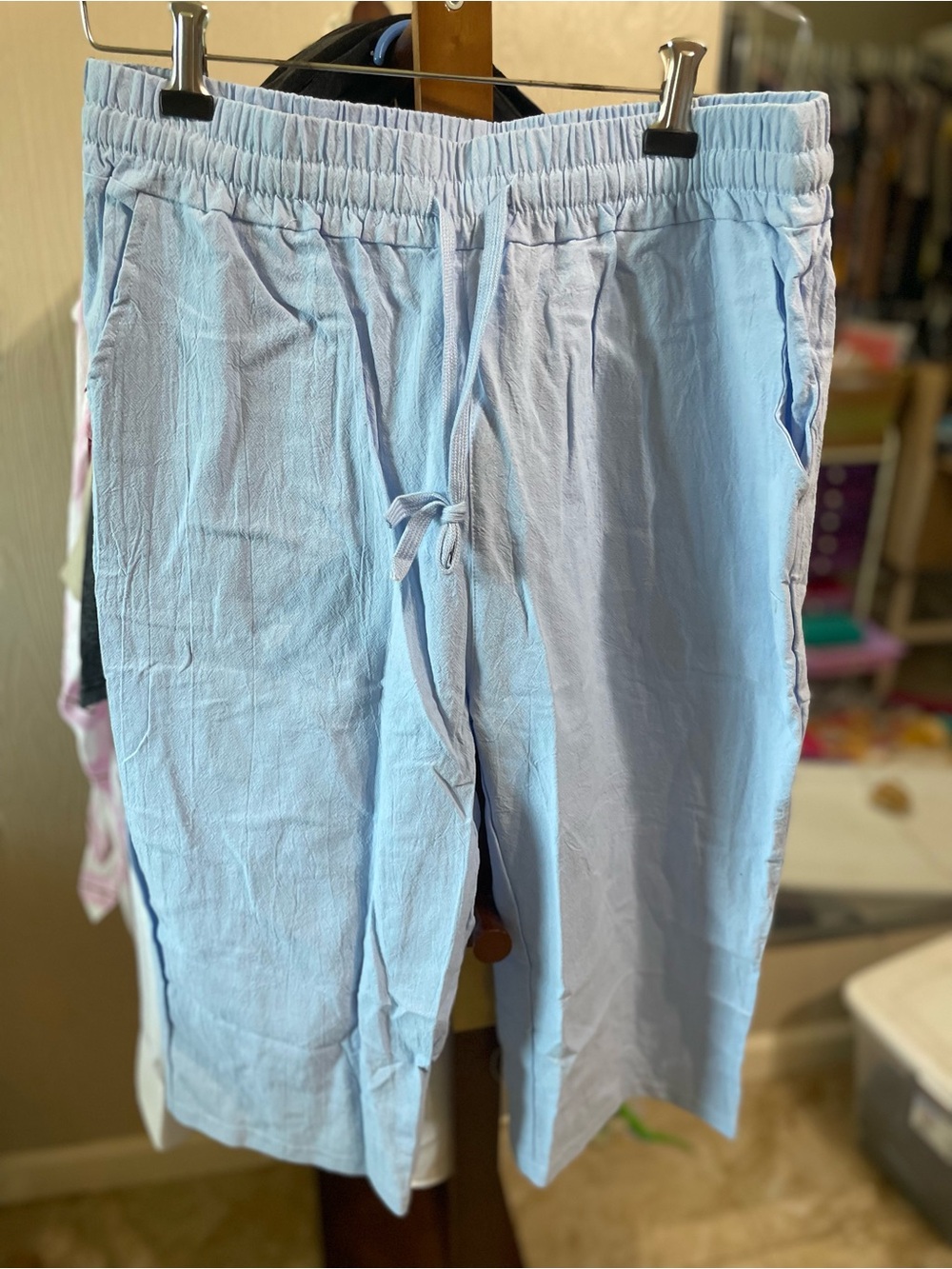 Light Blue women’s Drawstring Shorts